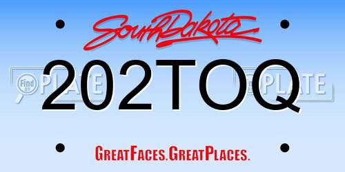 202TOQ South Dakota License Plate