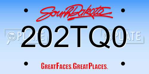 202TQ0 South Dakota License Plate