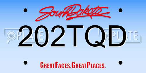 202TQD South Dakota License Plate