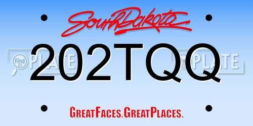 202TQQ South Dakota License Plate