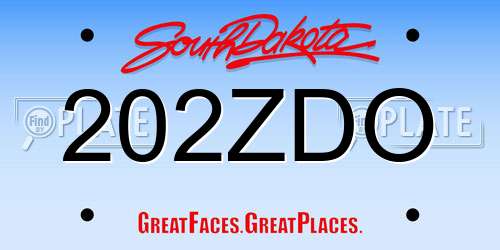 202ZDO South Dakota License Plate