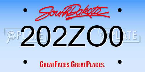 202ZO0 South Dakota License Plate