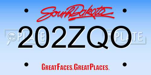 202ZQO South Dakota License Plate