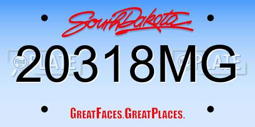 20318MG South Dakota License Plate