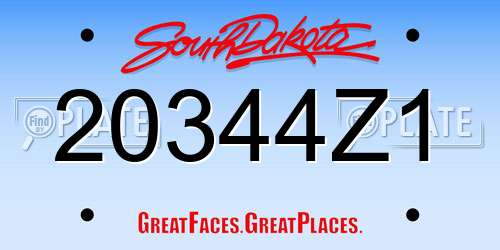 20344Z1 South Dakota License Plate