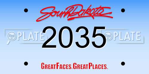 2035 South Dakota License Plate