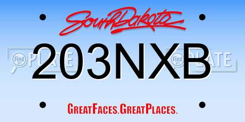203NXB South Dakota License Plate