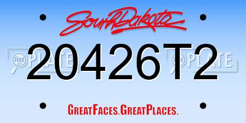 20426T2 South Dakota License Plate