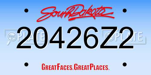20426Z2 South Dakota License Plate