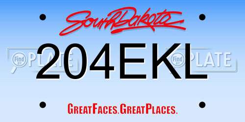 204EKL South Dakota License Plate