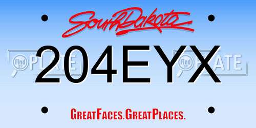 204EYX South Dakota License Plate