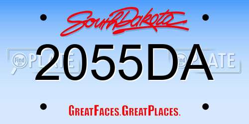 2055DA South Dakota License Plate