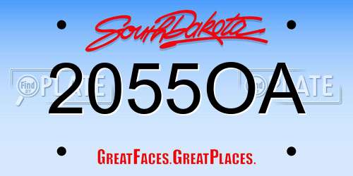 2055OA South Dakota License Plate