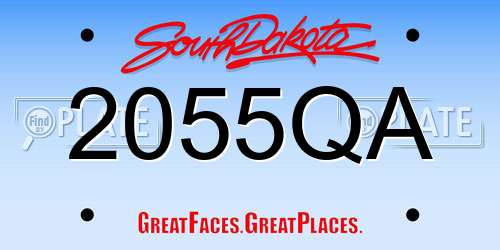 2055QA South Dakota License Plate