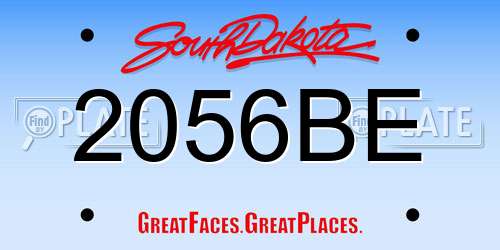 2056BE South Dakota License Plate