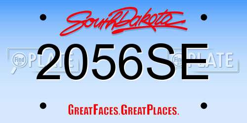 2056SE South Dakota License Plate