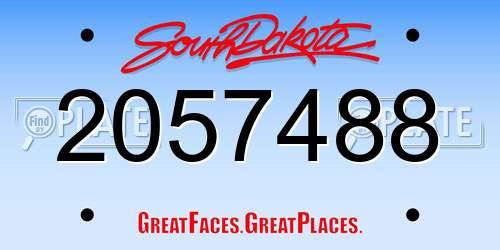 2057488 South Dakota License Plate