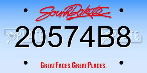 20574B8 South Dakota License Plate