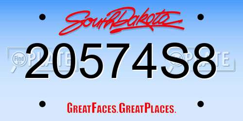 20574S8 South Dakota License Plate