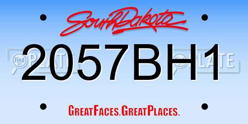 2057BH1 South Dakota License Plate