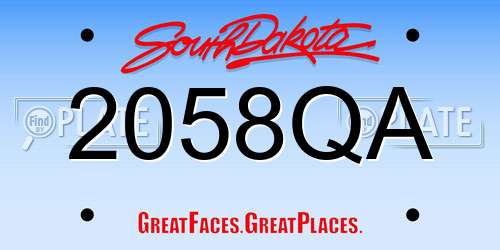 2058QA South Dakota License Plate