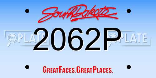 2062P South Dakota License Plate