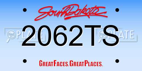 2062TS South Dakota License Plate