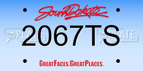 2067TS South Dakota License Plate