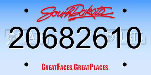 20682610 South Dakota License Plate