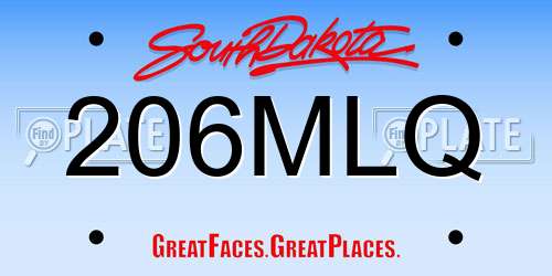 206MLQ South Dakota License Plate
