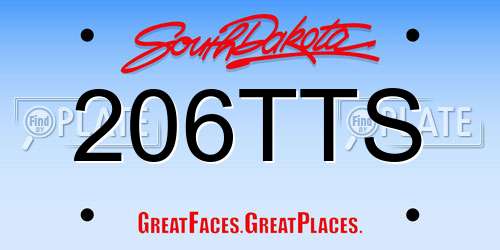 206TTS South Dakota License Plate
