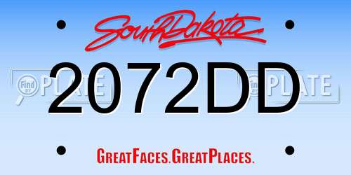 2072DD South Dakota License Plate