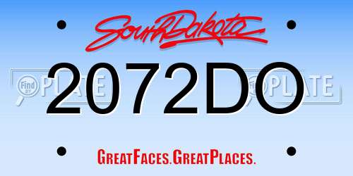 2072DO South Dakota License Plate