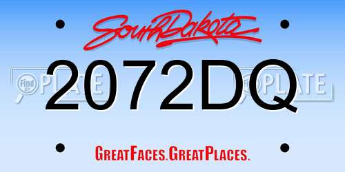 2072DQ South Dakota License Plate