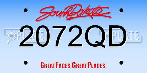 2072QD South Dakota License Plate