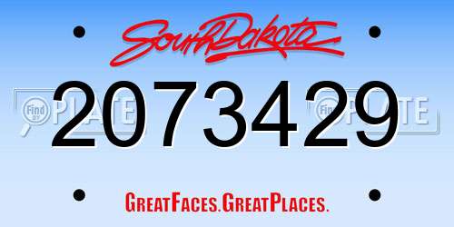 2073429 South Dakota License Plate