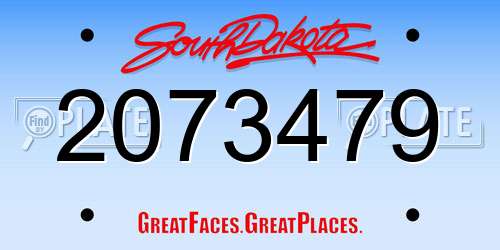 2073479 South Dakota License Plate