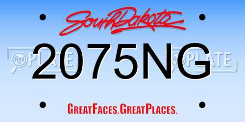 2075NG South Dakota License Plate