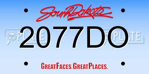 2077DO South Dakota License Plate