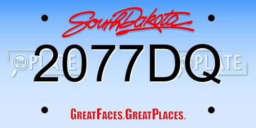2077DQ South Dakota License Plate