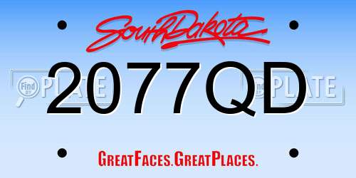 2077QD South Dakota License Plate