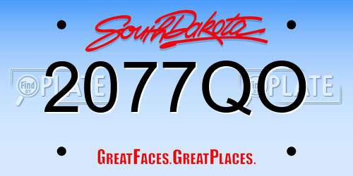 2077QO South Dakota License Plate