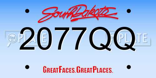 2077QQ South Dakota License Plate