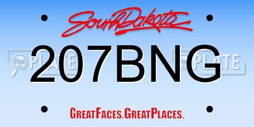 207BNG South Dakota License Plate