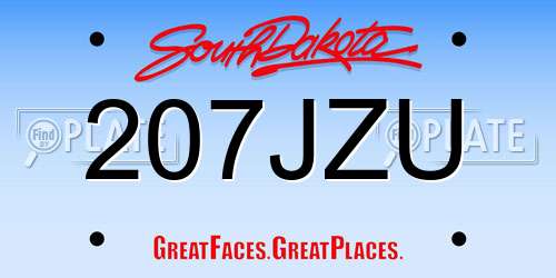 207JZU South Dakota License Plate