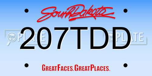 207TDD South Dakota License Plate