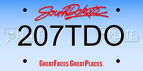 207TDO South Dakota License Plate