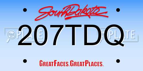 207TDQ South Dakota License Plate