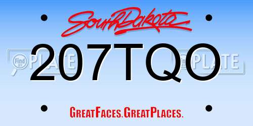 207TQO South Dakota License Plate