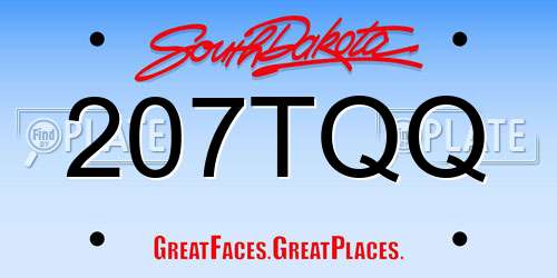 207TQQ South Dakota License Plate